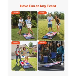 Hernepussipeli-setti MDF-komposiittipuu 920x600 mm taittuva 2 lautaa 8 hernepussia kuljetuslaukku