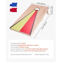 Heittopelilautasetti 2 lautaa 8 hernepussia täyspuinen 1255x600 mm