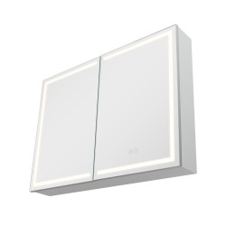 Seinäkiinnitteinen lääkekaappi peilillä 60 x 80 cm kolmivärinen himmennettävä LED-valaistus integroidulla pistorasialla