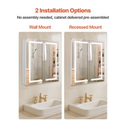 LED-valaistu peilikaappi kylpyhuoneeseen 650x125x650 mm kosketusohjaus huurteenpoisto