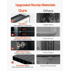 Lääkekaappi valopeilillä 50 x 70 cm LED-valaistus 3 värilämpötilalla