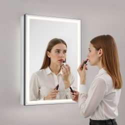 Lääkekaappi valopeilillä 50 x 70 cm LED-valaistus 3 värilämpötilalla