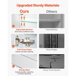 Seinälle asennettava lääkekaappi 100 x 60 cm karkaistulla lasipeilillä himmennettävä kolmivärinen LED-valaistus