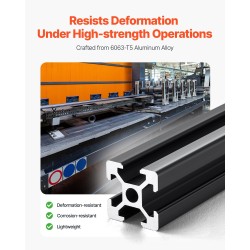 T-ura 2020 alumiiniprofiilisarja 10 kpl 1000 mm musta anodisoitu 6063-T5