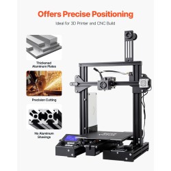 T-ura 2020 alumiiniprofiilit 6063-T5 1200 mm 10 kpl anodisoitu musta sopii 3D-tulostimiin