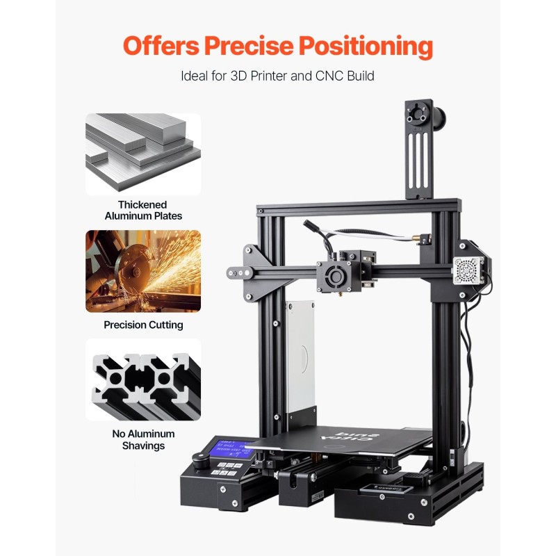 T-ura 2020 alumiiniprofiilit 6063-T5 1200 mm 10 kpl anodisoitu musta sopii 3D-tulostimiin
