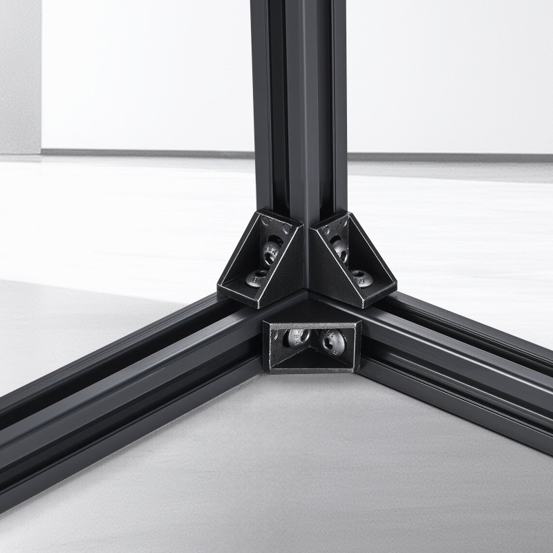 Alumiiniprofiili T-ura 2020 1200 mm 4 kpl musta anodisoitu