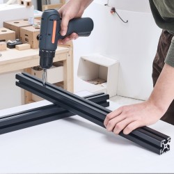 T-uraprofiilit alumiini 6063-T5 40x40 1000 mm 4 kpl musta 3D-tulostimille