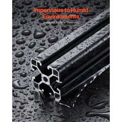 Alumiiniprofiilit T-ura 4040 40x40 mm 600 mm 4 kpl musta anodisoitu