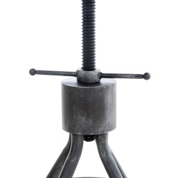 Tyylikäs säädettävä baarijakkara puuistuimella ja metalliselkänojalla