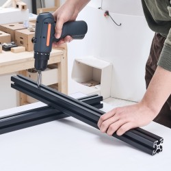 Alumiiniprofiilit T-ura 4040 40x40 mm 600 mm 4 kpl musta anodisoitu