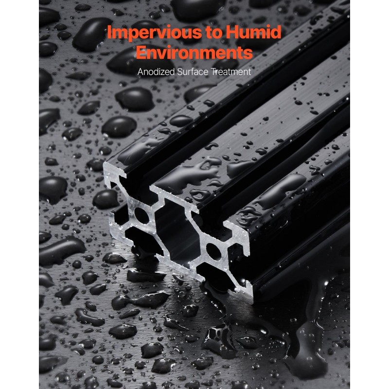 T-profiili alumiini 20x40 mm 1000 mm 4 kappaleen pakkaus anodisoitu musta