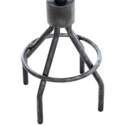 Tyylikäs säädettävä baarijakkara puuistuimella ja metalliselkänojalla