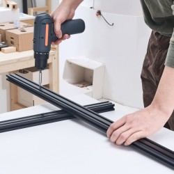 T-ura 2040 alumiiniprofiilit 20x40 mm 2000 mm 5 kpl musta eloksoitu