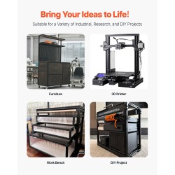 Alumiiniprofiili T-ura 2040 1200x20x40 mm 5 kpl anodisoitu musta