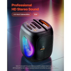 Kannettava karaokekaiutin 15W kaksi langatonta mikrofonia Bluetooth 5.1 TWS LED ladattava akku