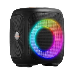 Kannettava karaokekaiutin 15W kaksi langatonta mikrofonia Bluetooth 5.1 TWS LED ladattava akku
