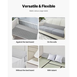 Kiilatyyny sängynpäädyn ja patjan väliin 25D-korkeatiheyksinen vaahtomuovi harmaa sopii 0–178 mm raolle