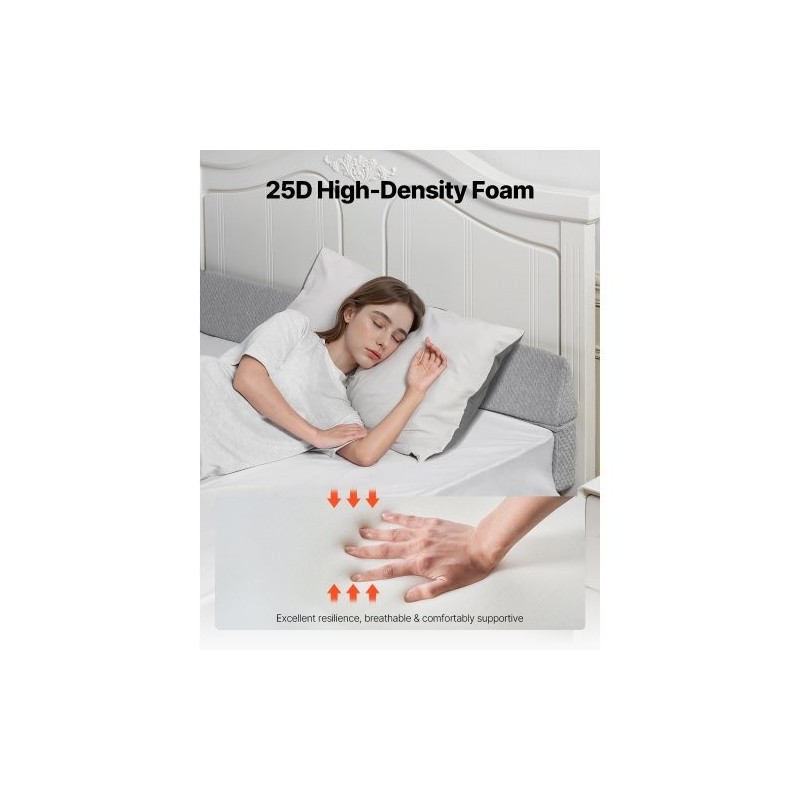 Kiilatyyny sängynpään raon täyttöön 25D-vaahto 2 kpl harmaa