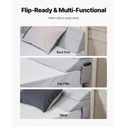 Sängynraon täyttötyyny 25D korkeatiheyksinen vaahto 0–178 mm rakoihin irrotettavalla päällisellä ja sivutaskulla