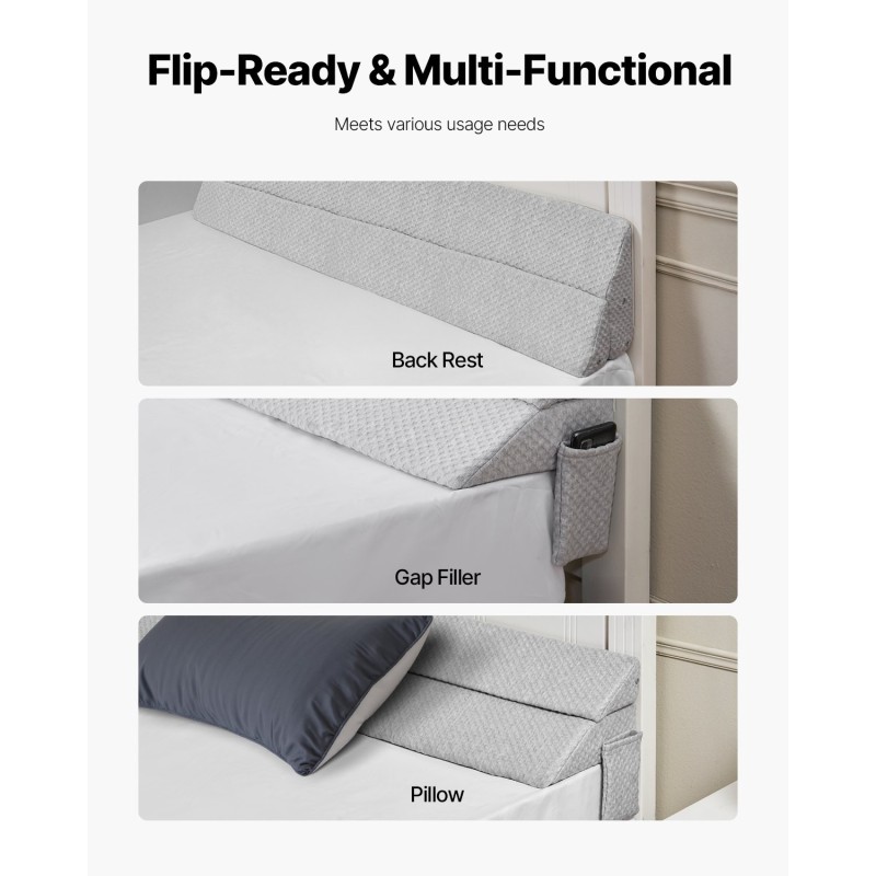 Sängyn raon täyttötyyny 25D korkeatiheyksinen vaahto 0–178 mm 2 kpl harmaa liukuestopohjalla