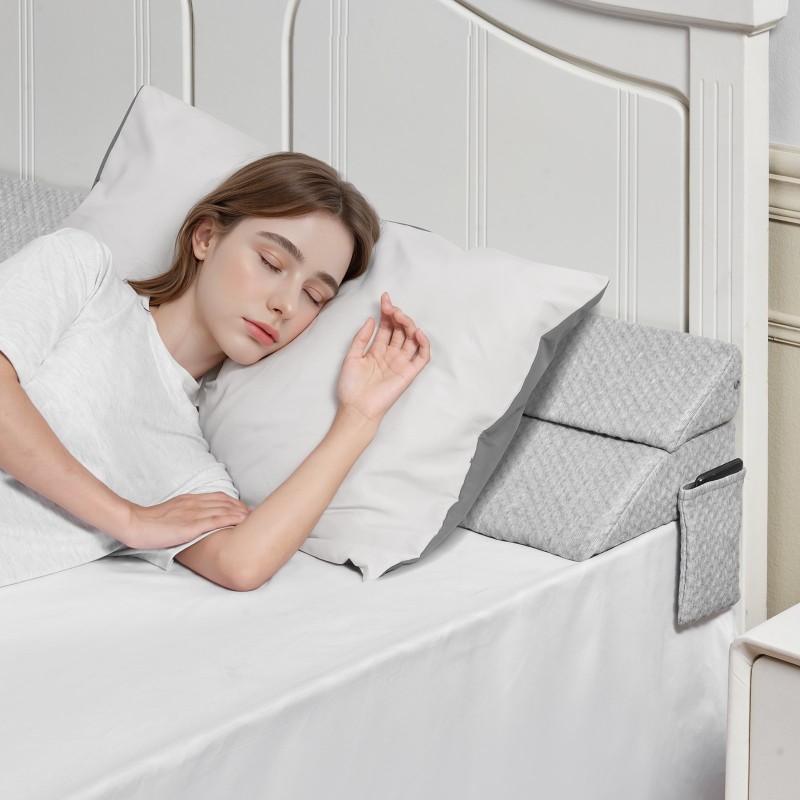 Sängyn raon täyttötyyny 25D korkeatiheyksinen vaahto 0–178 mm 2 kpl harmaa liukuestopohjalla