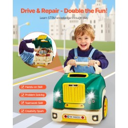 Kuorma-auton moottorilelu PP- ja ABS-muovia 60 osaa sähköisellä ruuvimeisselillä 3-vuotiaille