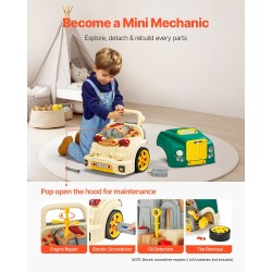 Kuorma-auton moottorilelu PP- ja ABS-muovia 60 osaa sähköisellä ruuvimeisselillä 3-vuotiaille