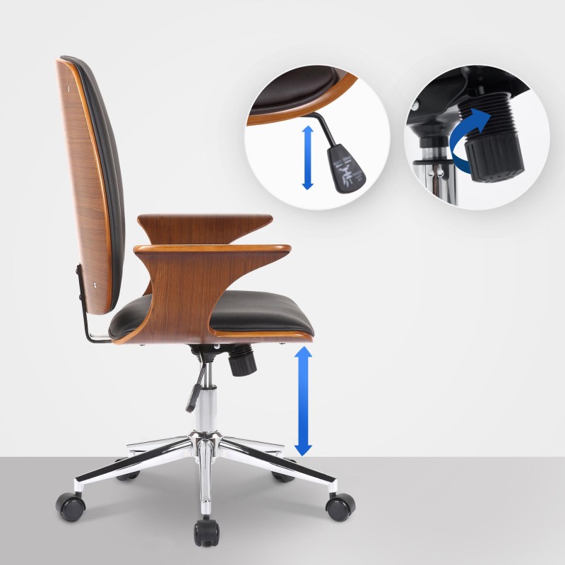 Moderni toimistotuoli ergonomisella muotoilulla ja säädettävällä korkeudella