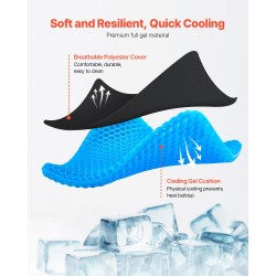 Istuintyyny geelitäytteellä hunajakennorakenteella 43×46×3,5 cm irrotettava polyesteripäällinen musta