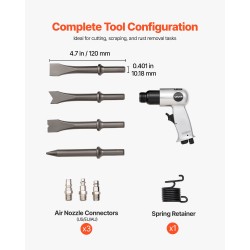 Paineilmavasara kompakti 40 mm iskunpituus 4500 BPM 4 talttaa ruosteenpoistoneulain ergonominen kahva