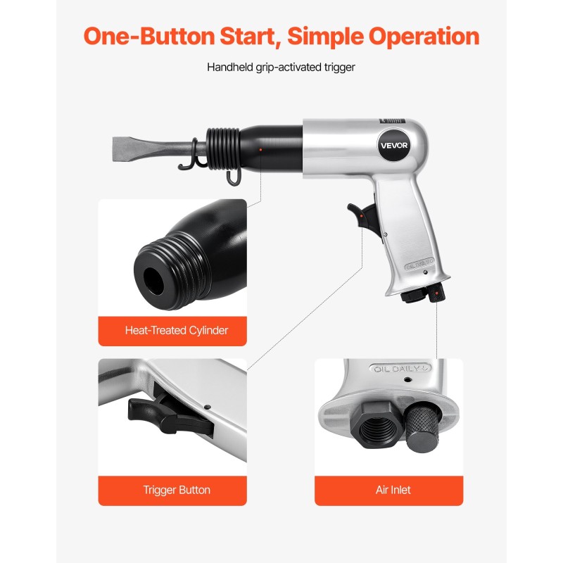 Paineilmavasara 3500 iskua minuutissa 70 mm iskunpituus 4 talttaa ergonominen kahva