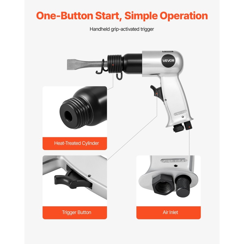 Paineilmakinuskivasara 40 mm iskunpituus 4500 iskua minuutissa mukana 4 meisseliä 120 mm