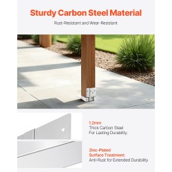 Pylväjalusta 6x6 puupylväälle sinkitty hiiliteräs 10 kpl