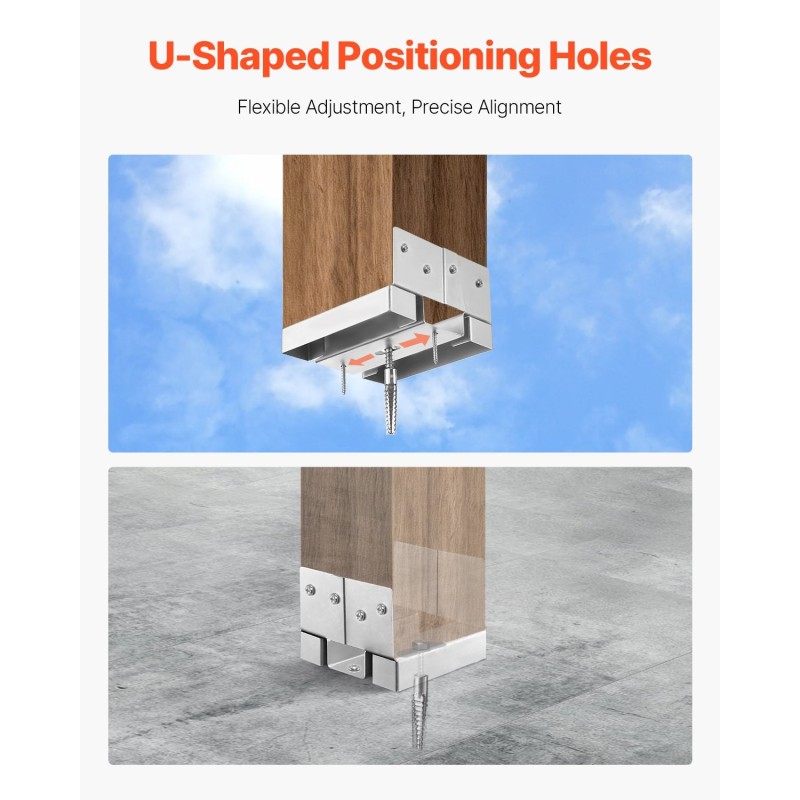 Pylväjalusta 6x6 puupylväälle sinkitty hiiliteräs 10 kpl