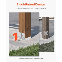 Pylväjalusta 6x6 puupylväälle sinkitty hiiliteräs 10 kpl