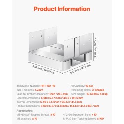 Pylväjalusta 6x6 puupylväälle sinkitty hiiliteräs 10 kpl