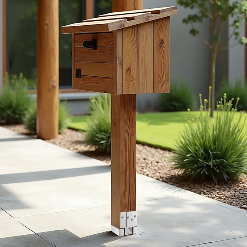 Pylväjalusta 6x6 puupylväälle sinkitty hiiliteräs 10 kpl