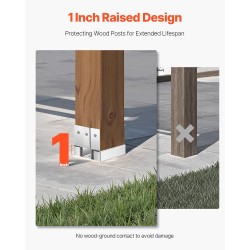 Pylväsjalusta puupylväälle sinkitty hiiliteräs kymmenen kappaletta sisämitat 89,6x90,5 mm