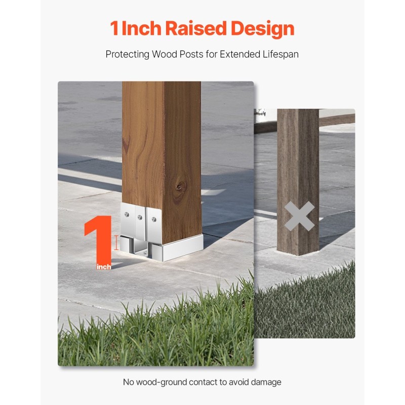 Pylväsjalusta puupylväälle sinkitty hiiliteräs kymmenen kappaletta sisämitat 89,6x90,5 mm