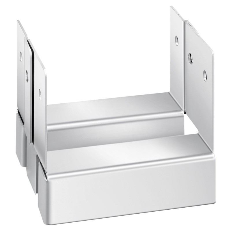 Pylväsjalusta puupylväälle sinkitty hiiliteräs kymmenen kappaletta sisämitat 89,6x90,5 mm