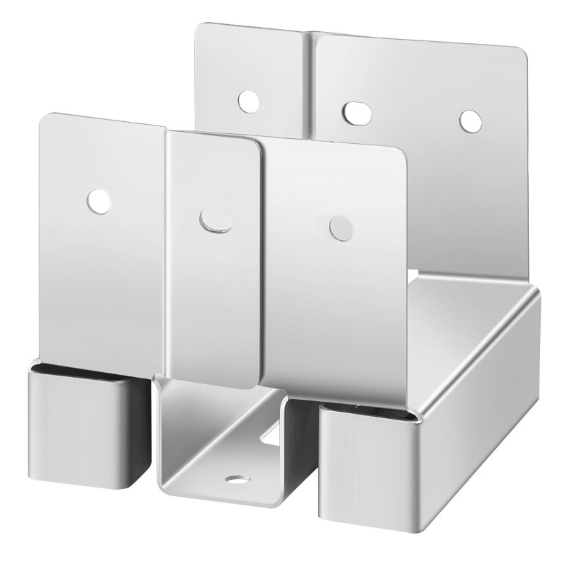 Pylväsjalusta puupylväälle sinkitty hiiliteräs kymmenen kappaletta sisämitat 89,6x90,5 mm