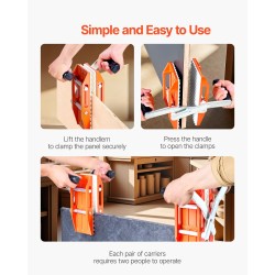 Paneelikantolaite metallinen 2 kpl alumiiniseospuristin 299.4 kg 0–60 mm levyjen siirtoon