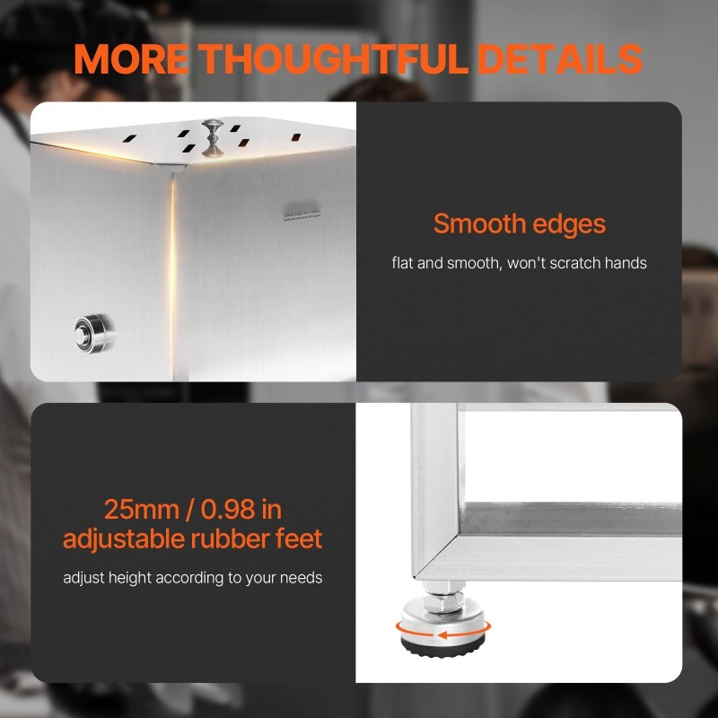 Manuaalinen lihasekoitin ruostumatonta terästä 60L säiliö 60 paunaa säädettävät kumijalat