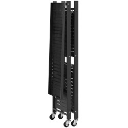 3 tasoinen taittuva säilytyshylly Q235A hiiliteräksestä musta 5 pyörää 4 koukkua