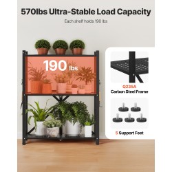 3-tasoinen taittuva säilytyshylly Q235A-hiiliteräksestä musta 5 pyörää 4 koukkua