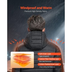 Naisten lämmitettävä softshell-takki vedenpitävä ulkokangas hiilikuitulämmityselementeillä M