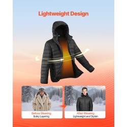 Lämmitettävä softshell-takki vedenpitävä päälliskangas puuvillavuori XL kolme lämpötasoa 8000 mAh akku retkeilyyn