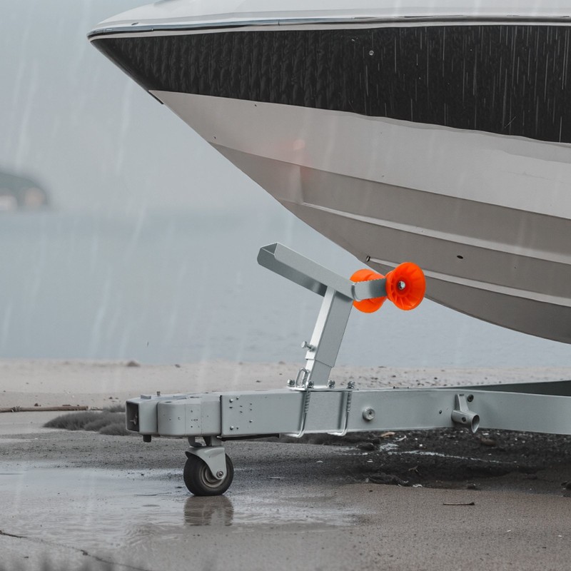 Venevaijeriteline peräkärryyn kuumasinkitty teräs säädettävä korkeus 365–548 mm PVC-rulla 130 mm