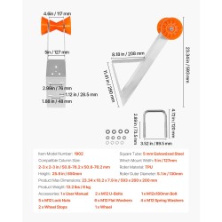 Vinssinteline peräkärryyn kuumasinkitty 5 mm teräs 50,8–76,2 mm pylväille PVC-muovirullalla kolmiomaisella rakenteella